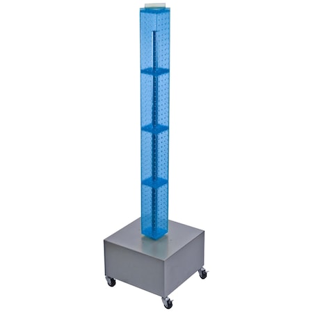 Azar Displays Four-Sided Pegboard Floor Revolving Display Panel Size: 4"W x 48"H 700224-BLU